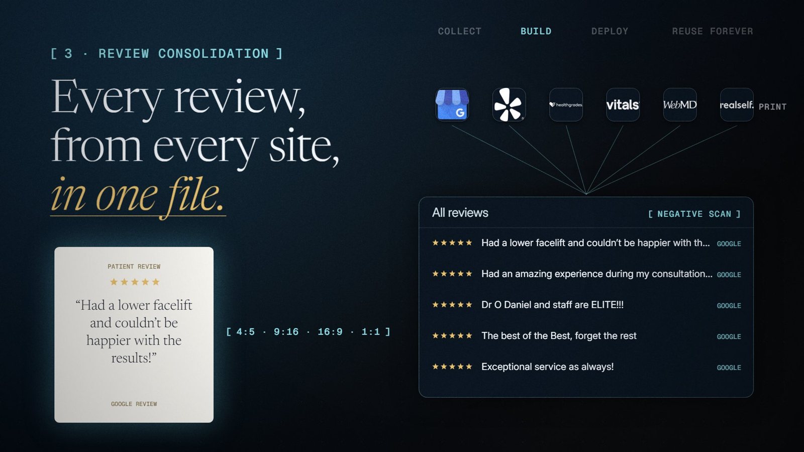 Every review, from every site, in one file.